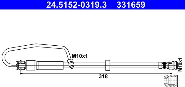 ATE 24.5152-0319.3 - Furtun frana aaoparts.ro