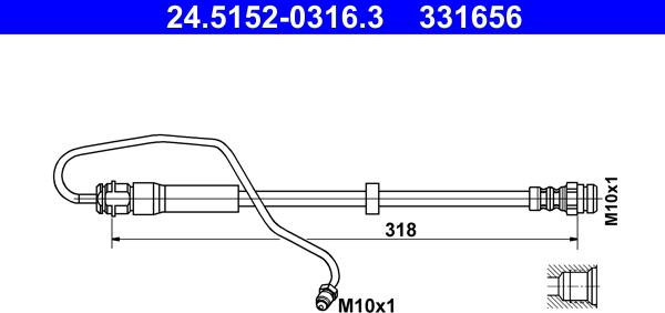 ATE 24.5152-0316.3 - Furtun frana aaoparts.ro