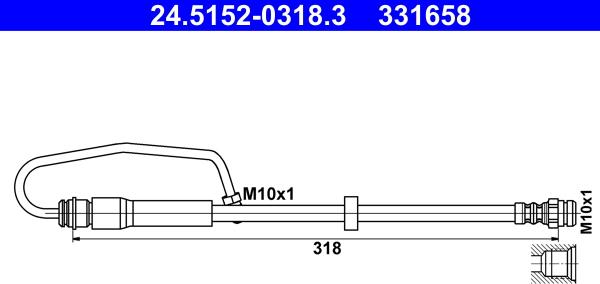 ATE 24.5152-0318.3 - Furtun frana aaoparts.ro