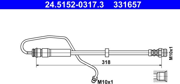 ATE 24.5152-0317.3 - Furtun frana aaoparts.ro