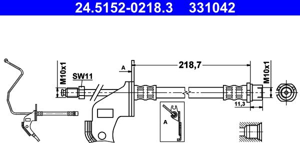 ATE 24.5152-0218.3 - Furtun frana aaoparts.ro