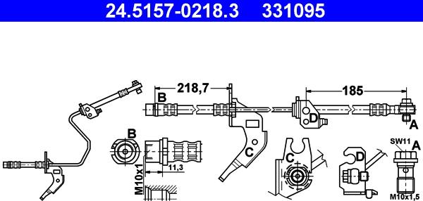 ATE 24.5157-0218.3 - Furtun frana aaoparts.ro