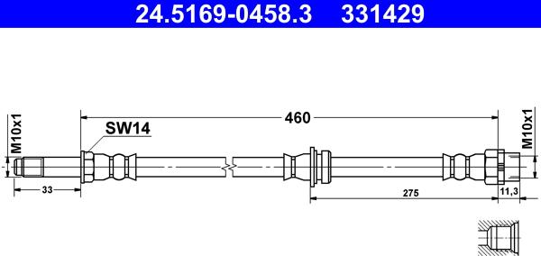 ATE 24.5169-0458.3 - Furtun frana aaoparts.ro