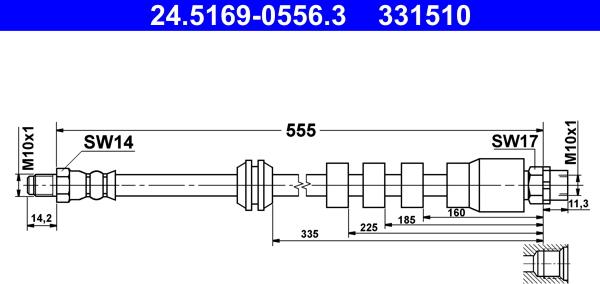 ATE 24.5169-0556.3 - Furtun frana aaoparts.ro