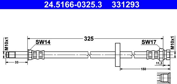 ATE 24.5166-0325.3 - Furtun frana aaoparts.ro