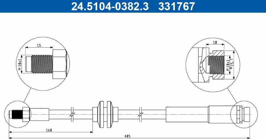 ATE 24.5104-0382.3 - Furtun frana aaoparts.ro