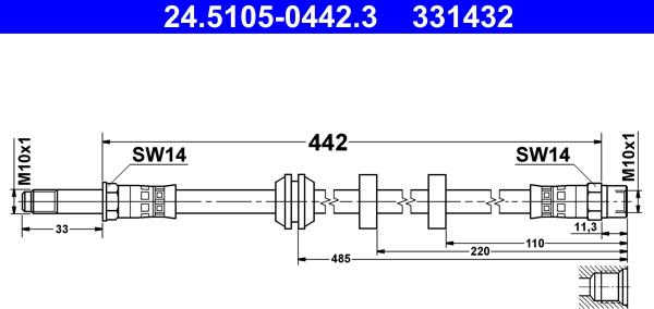 ATE 24.5105-0442.3 - Furtun frana aaoparts.ro