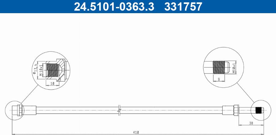 ATE 24.5101-0363.3 - Furtun frana aaoparts.ro