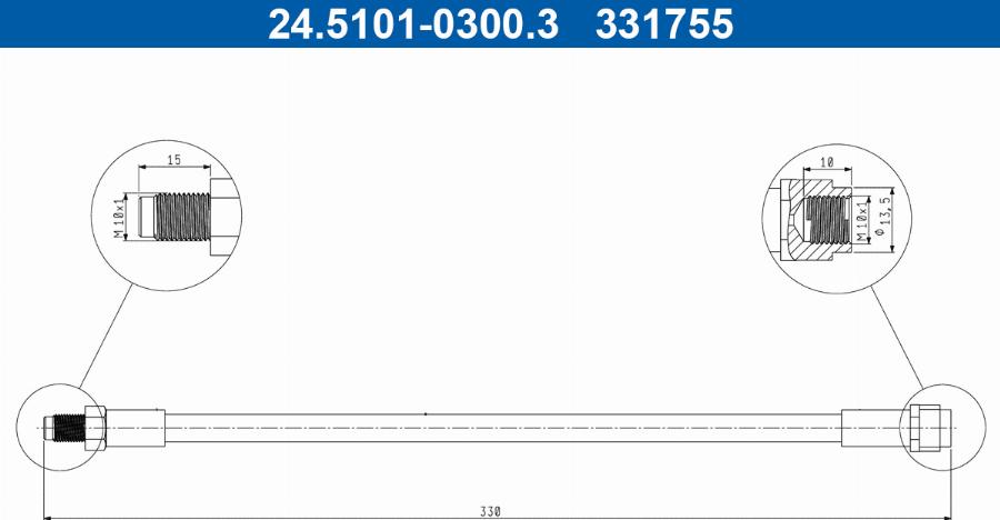 ATE 24.5101-0300.3 - Furtun frana aaoparts.ro