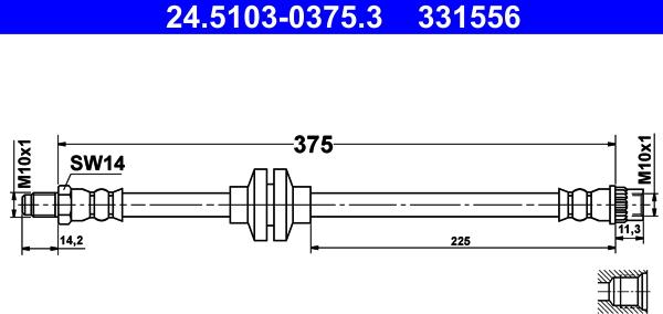 ATE 24.5103-0375.3 - Furtun frana aaoparts.ro