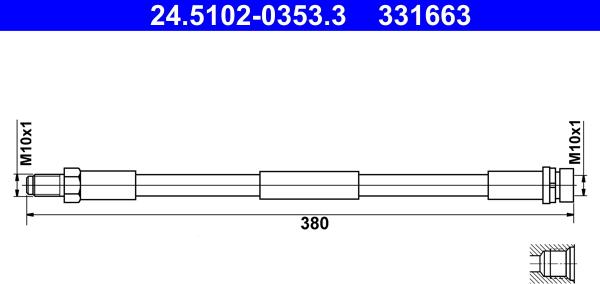 ATE 24.5102-0353.3 - Furtun frana aaoparts.ro