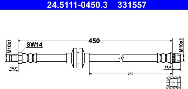 ATE 24.5111-0450.3 - Furtun frana aaoparts.ro