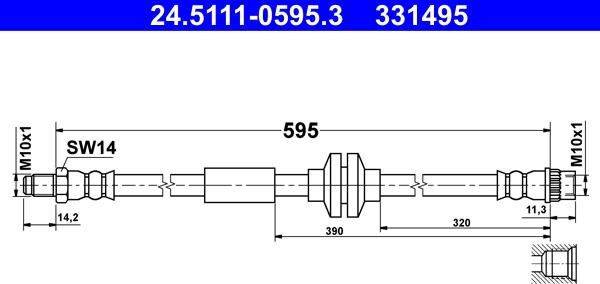 ATE 24.5111-0595.3 - Furtun frana aaoparts.ro