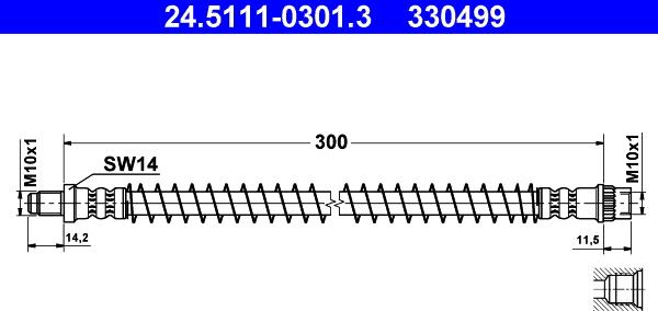 ATE 24.5111-0301.3 - Furtun frana aaoparts.ro