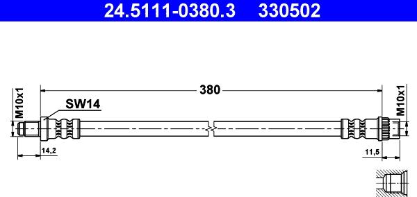 ATE 24.5111-0380.3 - Furtun frana aaoparts.ro