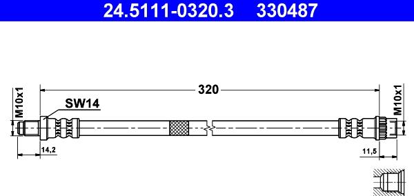 ATE 24.5111-0320.3 - Furtun frana aaoparts.ro