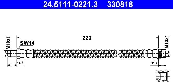 ATE 24.5111-0221.3 - Furtun frana aaoparts.ro