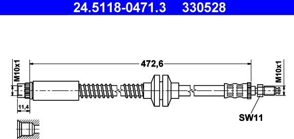 ATE 24.5118-0471.3 - Furtun frana aaoparts.ro