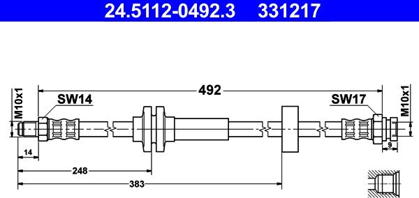 ATE 24.5112-0492.3 - Furtun frana aaoparts.ro