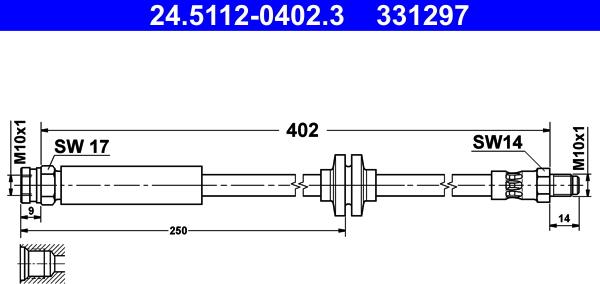 ATE 24.5112-0402.3 - Furtun frana aaoparts.ro