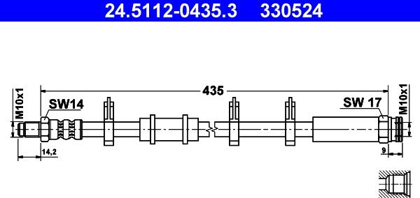 ATE 24.5112-0435.3 - Furtun frana aaoparts.ro