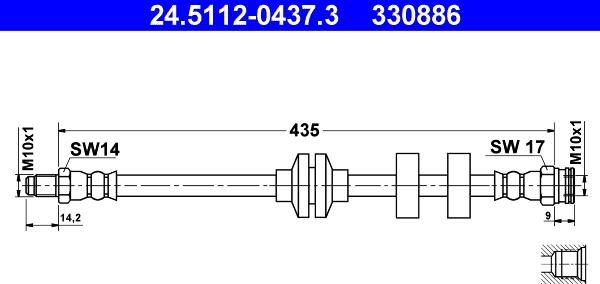 ATE 24.5112-0437.3 - Furtun frana aaoparts.ro