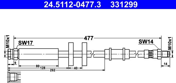 ATE 24.5112-0477.3 - Furtun frana aaoparts.ro