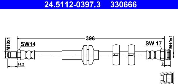 ATE 24.5112-0397.3 - Furtun frana aaoparts.ro