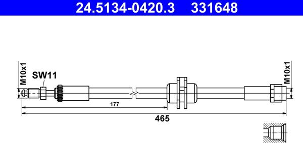 ATE 24.5134-0420.3 - Furtun frana aaoparts.ro