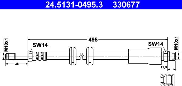 ATE 24.5131-0495.3 - Furtun frana aaoparts.ro