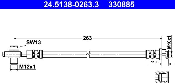 ATE 24.5138-0263.3 - Furtun frana aaoparts.ro