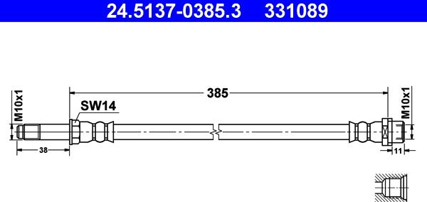 ATE 24.5137-0385.3 - Furtun frana aaoparts.ro