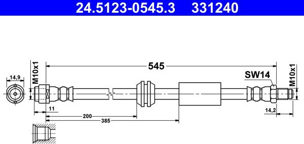 ATE 24.5123-0545.3 - Furtun frana aaoparts.ro