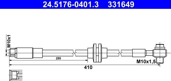 ATE 24.5176-0401.3 - Furtun frana aaoparts.ro