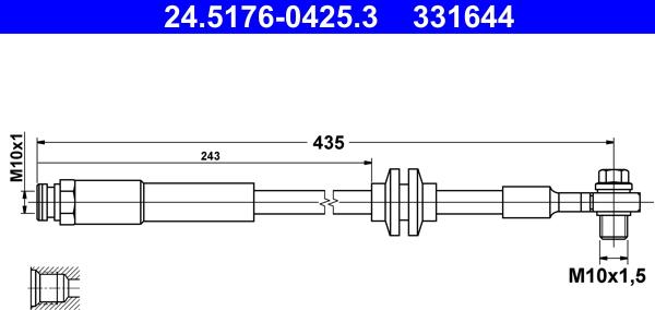 ATE 24.5176-0425.3 - Furtun frana aaoparts.ro