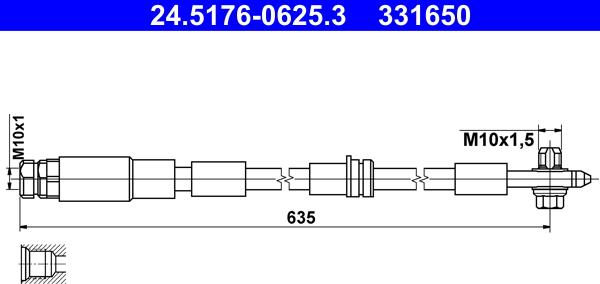ATE 24.5176-0625.3 - Furtun frana aaoparts.ro
