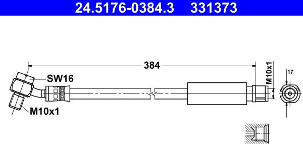 ATE 24.5176-0384.3 - Furtun frana aaoparts.ro