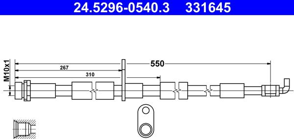 ATE 24.5296-0540.3 - Furtun frana aaoparts.ro