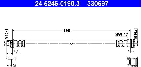 ATE 24.5246-0190.3 - Furtun frana aaoparts.ro