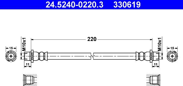 ATE 24.5240-0220.3 - Furtun frana aaoparts.ro