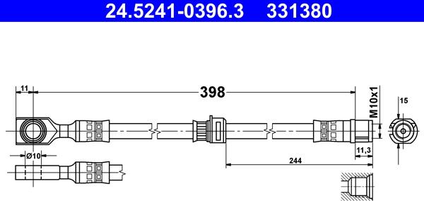 ATE 24.5241-0396.3 - Furtun frana aaoparts.ro