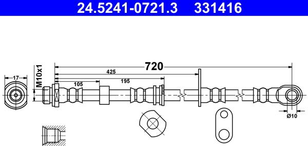 ATE 24.5241-0721.3 - Furtun frana aaoparts.ro