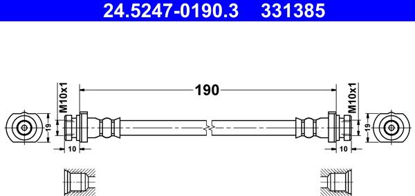 ATE 24.5247-0190.3 - Furtun frana aaoparts.ro