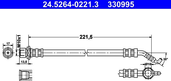 ATE 24.5264-0221.3 - Furtun frana aaoparts.ro