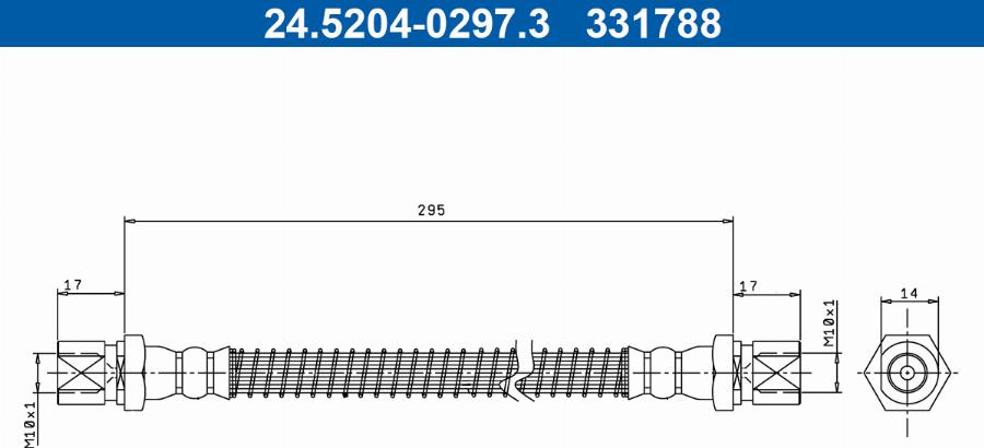ATE 24.5204-0297.3 - Furtun frana aaoparts.ro