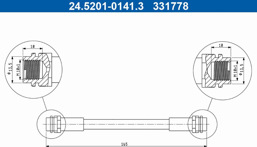 ATE 24.5201-0141.3 - Furtun frana aaoparts.ro