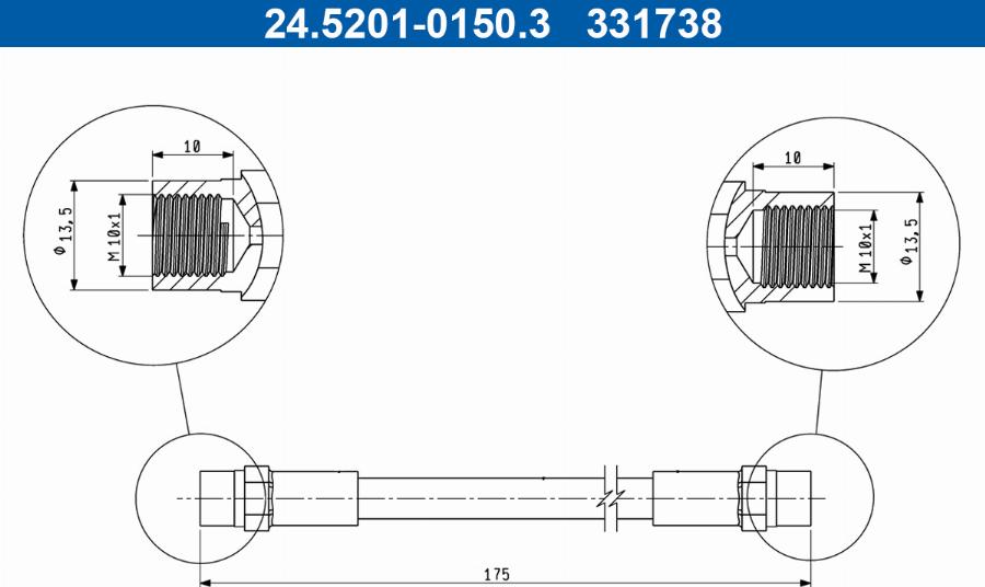 ATE 24.5201-0150.3 - Furtun frana aaoparts.ro