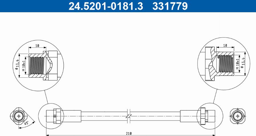 ATE 24.5201-0181.3 - Furtun frana aaoparts.ro