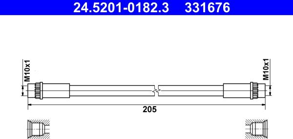 ATE 24.5201-0182.3 - Furtun frana aaoparts.ro