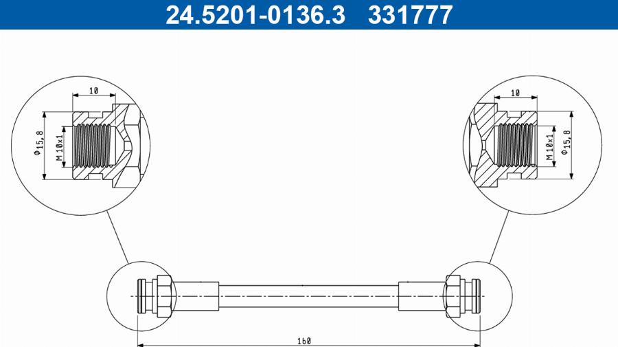 ATE 24.5201-0136.3 - Furtun frana aaoparts.ro